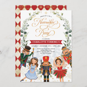 Invitation Casse-noix d'hiver Verdure Wreath fête d'anniversa