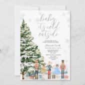 Invitation Casse-noix Flammes de neige d'hiver Baby shower de (Devant)