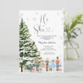 Invitation Casse-noix Lui ou elle hiver Révélation de genre (Debout devant)