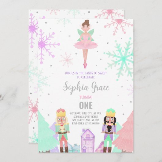 Invitation Casse-noix Pays des douceurs hiver (Devant / Derrière)