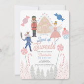 Invitation Casse-noix Pays des sucreries Anniversaire rose (Devant)