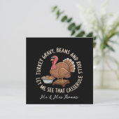 Invitation Casserole de sauce dinde, haricots et petits pains (Debout devant)