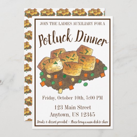 Invitation Casserole de tatouage à plat chaud du Minnesota (Devant / Derrière)