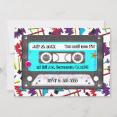 Invitation Cassette Audio Rétro Thème Anniversaire 80's 90's (Dos)