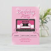 Invitation Cassette audio rose (Debout devant)