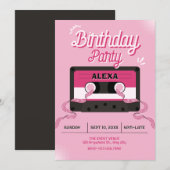 Invitation Cassette audio rose (Devant / Derrière)