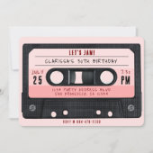Invitation Cassette Bande rose Retro Anniversaire (Devant)