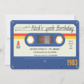 Invitation Cassette des années 80 Anniversaire fête, âge pers (Devant)