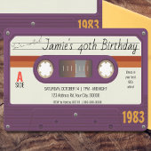 Invitation Cassette des années 80 Anniversaire, Retro