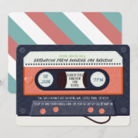 Cassette des années 80 Retro Musique Rouge Graduat