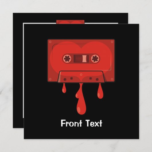 Invitation Cassette du Coeur Rouge (Devant / Derrière)