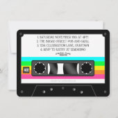Invitation Cassette Étiquette des années 80 Retro Neon (Dos)