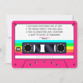 Invitation Cassette Étiquette Retro Neon des années 80 Annive (Dos)