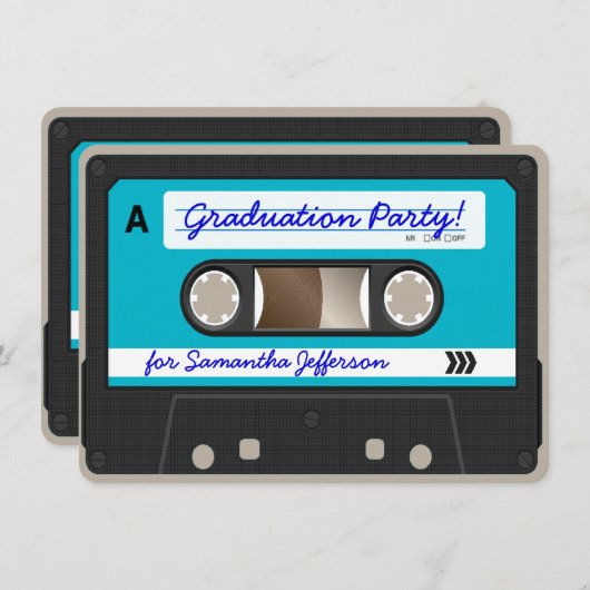 Invitation Cassette Retro 80's (Devant / Derrière)