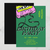 Invitation Cassette retro birthday (Devant / Derrière)
