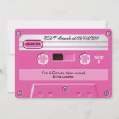 Invitation Cassette Rose Chaud Rétro Anniversaire (Dos)