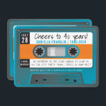 Invitation CASSETTE TAPE disco moderne anniversaire aqua bleu<br><div class="desc">par kat massard >>> https://linktr.ee/simplysweetpaperie <<< Une cassette rétro invitation design pour votre anniversaire - design original parfait pour une soirée vintage ou disco 70 ou 80's TIP :: 1. Pour modifier/déplacer des graphiques et des polices et ajouter du texte - cliquez sur le bouton "customiser". - - - -...</div>