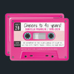 Invitation CASSETTE TAPE moderne vintage disco anniversaire r<br><div class="desc">par kat massard >>> https://linktr.ee/simplysweetpaperie <<< Une cassette rétro invitation design pour votre anniversaire - design original parfait pour une soirée vintage ou disco 70 ou 80's TIP :: 1. Pour modifier/déplacer des graphiques et des polices et ajouter du texte - cliquez sur le bouton "customiser". - - - -...</div>