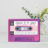 Invitation CASSETTE TAPE moderne vintage disco anniversaire v (Debout devant)