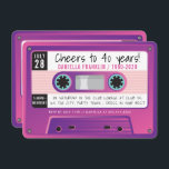 Invitation CASSETTE TAPE moderne vintage disco anniversaire v<br><div class="desc">par kat massard >>> https://linktr.ee/simplysweetpaperie <<< Une cassette rétro invitation design pour votre anniversaire - design original parfait pour une soirée vintage ou disco 70 ou 80's TIP :: 1. Pour modifier/déplacer des graphiques et des polices et ajouter du texte - cliquez sur le bouton "customiser". - - - -...</div>