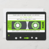 Invitation Cassette verte Retro 80s Anniversaire (Devant)