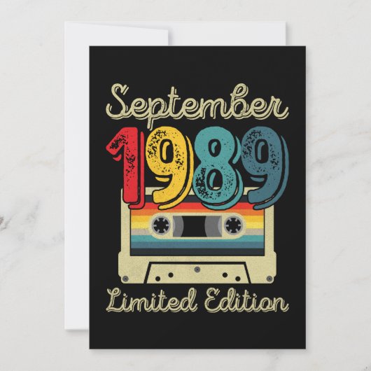 Invitation Cassette Vintage Juillet 1989 32e Anniversaire (Devant)