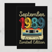 Invitation Cassette Vintage Juillet 1989 32e Anniversaire (Devant / Derrière)