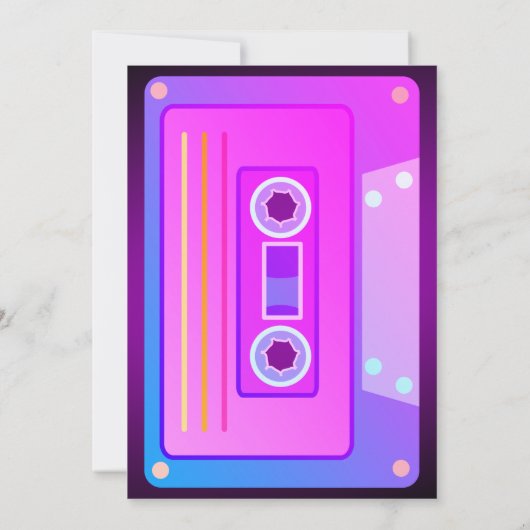 Invitation Cassette violette des années 90 de l'an 2000 fête (Dos)