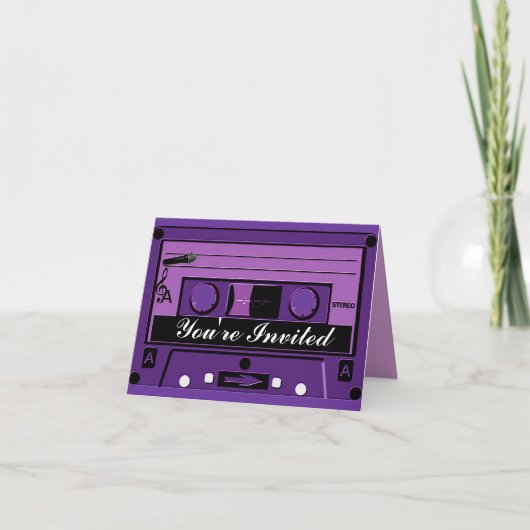 Invitation Cassette violette Groove_ (Devant)