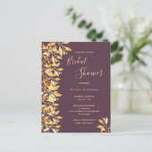 Invitation Cassis en or botanique Douche nuptiale (Debout devant)
