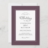 Invitation Cassis Mariage Élégant Script Chic Cadre Moderne (Devant)