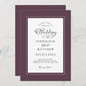 Invitation Cassis Mariage Élégant Script Chic Cadre Moderne (Devant / Derrière)