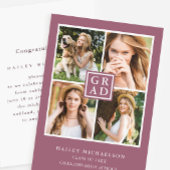 Invitation Cassis violet moderne photo Collage Grad Party