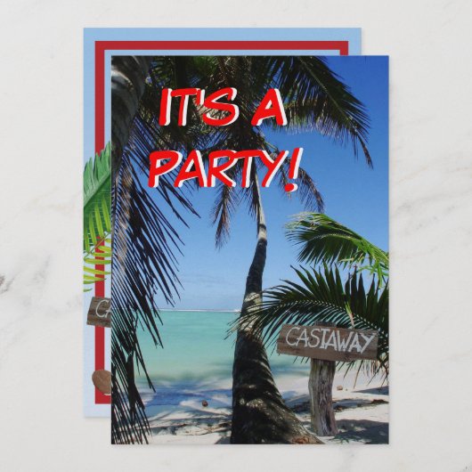 Invitation Castaway Party 2 (Devant / Derrière)
