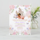 Invitation Castle Floral Pastel Princess 1st Birthday (Debout devant)