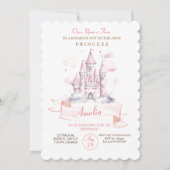 Invitation Castle Kingdom Princess 1er anniversaire (Devant)