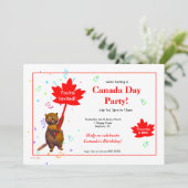 Invitation Castor de fête du Canada (Debout devant)