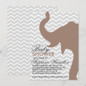 Invitation Castor grand baby shower d'éléphant (Devant / Derrière)