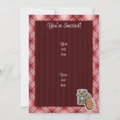 Invitation Castor mignon ; Plaid rouge (Devant)
