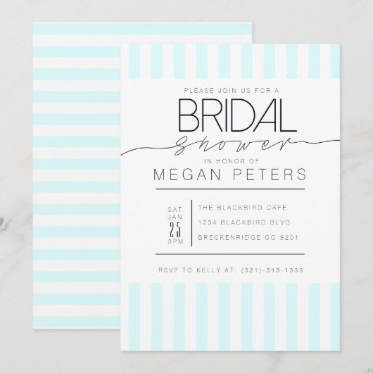 Invitation Casual Script | Fête des mariées de la monnaie mod (Devant / Derrière)