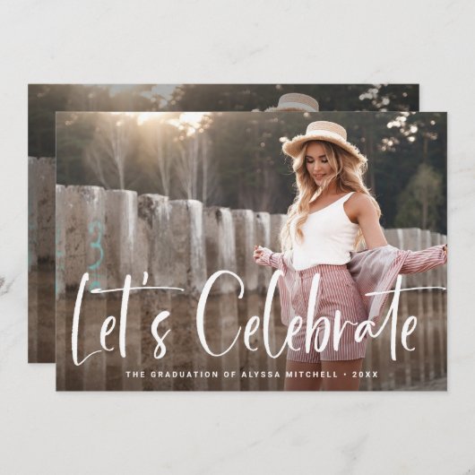 Invitation Casual Script | La fête de la remise des diplômes (Devant / Derrière)