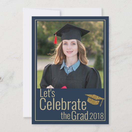 Invitation Casual Script |Partie de graduation photo personna (Devant)