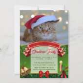 Invitation Cat and Christmas lights (Devant)