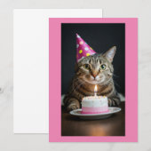 Invitation cat birthday (Devant / Derrière)