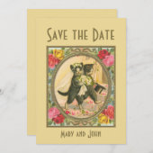 Invitation Cat Bride and Groom Wedding  save the date (Devant / Derrière)