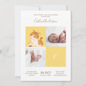 Invitation Cat Cupcake ・ Alphabet Monogramme Baby shower mign (Devant)