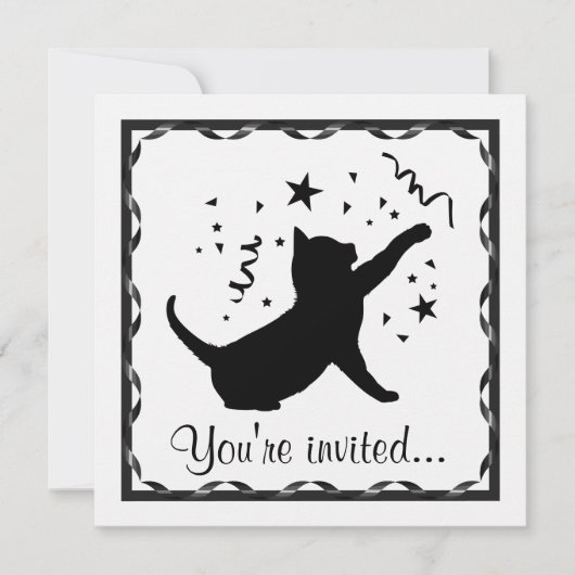 Invitation Cat d'anniversaire personnalisable (Devant)