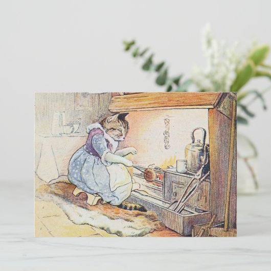 Invitation Cat de vente de gâteaux illustré (Debout devant)