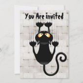 Invitation Cat Falling down fun dessin personnage (Devant)