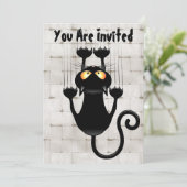 Invitation Cat Falling down fun dessin personnage (Debout devant)